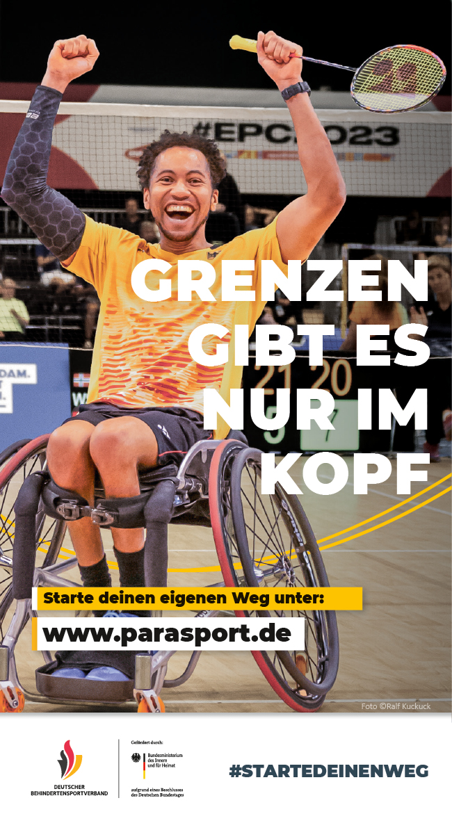 Anzeige Parasport StarteDeinenWeg Badminton