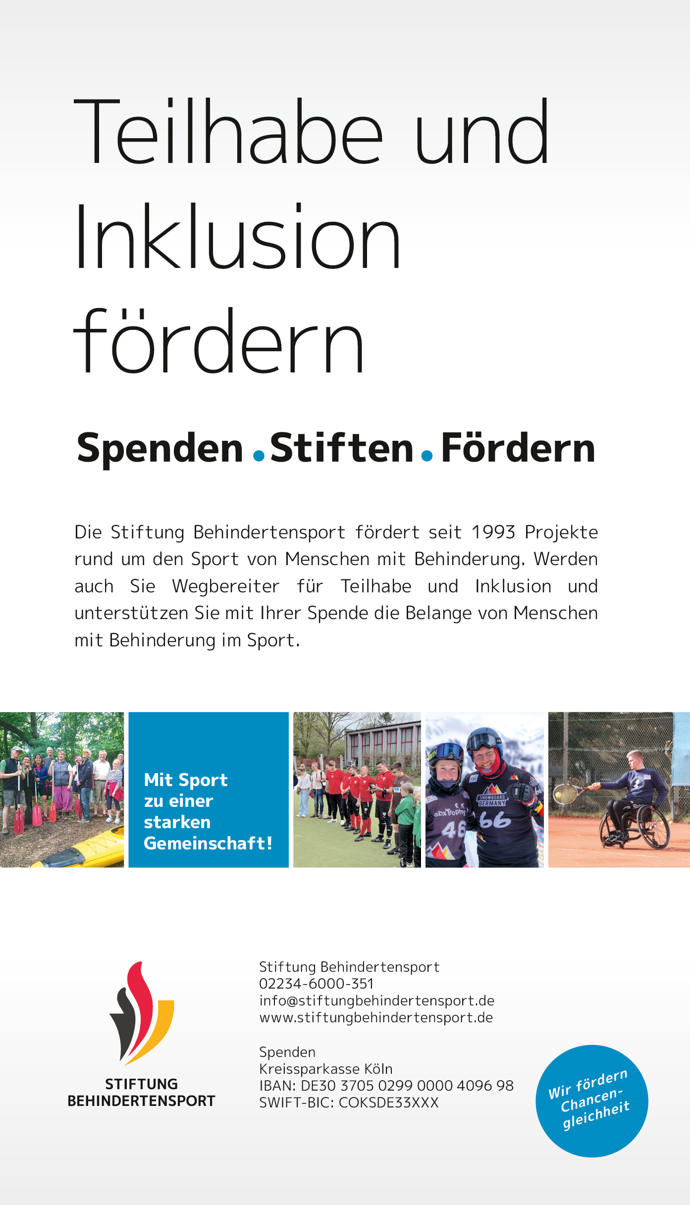 Anzeige Stiftung Behindertensport